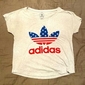 Adidas American Logo Tee Slightly Cropped